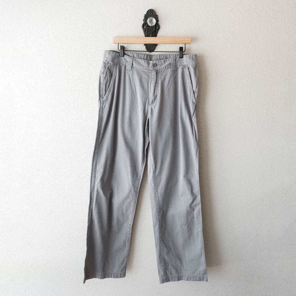 The North Face Men's Sz 34 Long Gray 100% Cotton Chino Pants Outdoor Workwear